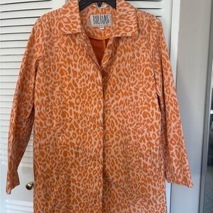 Bill Blass Vibrant Orange Animal Print Jacket